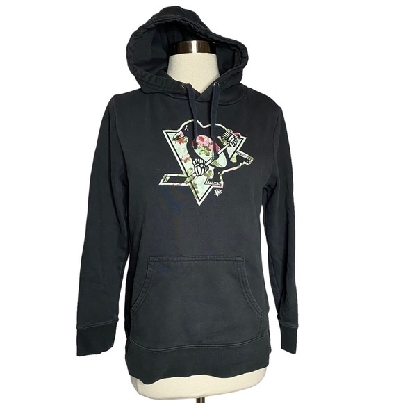 NHL Fanatics Pittsburgh Penguins Hockey Team Black Hoodie Pullover - Picture 1 of 6
